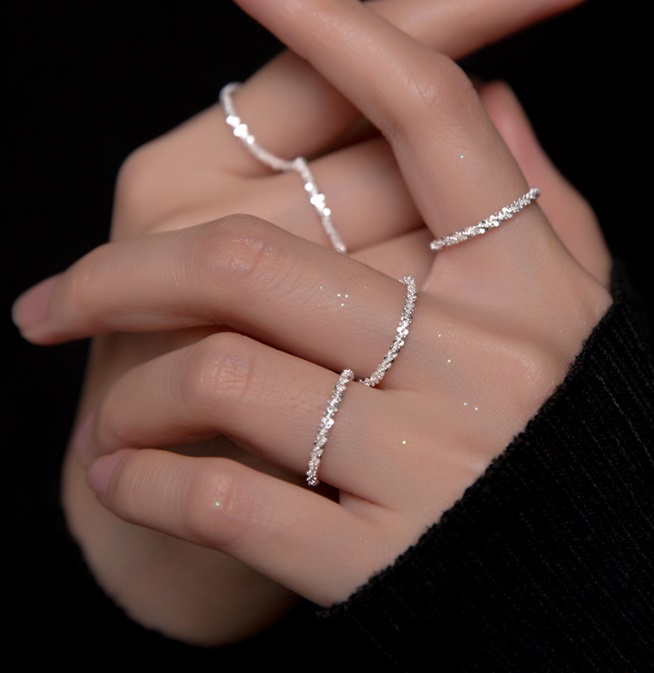 925 Sterling Silver Dainty Minimalist Chain Ring